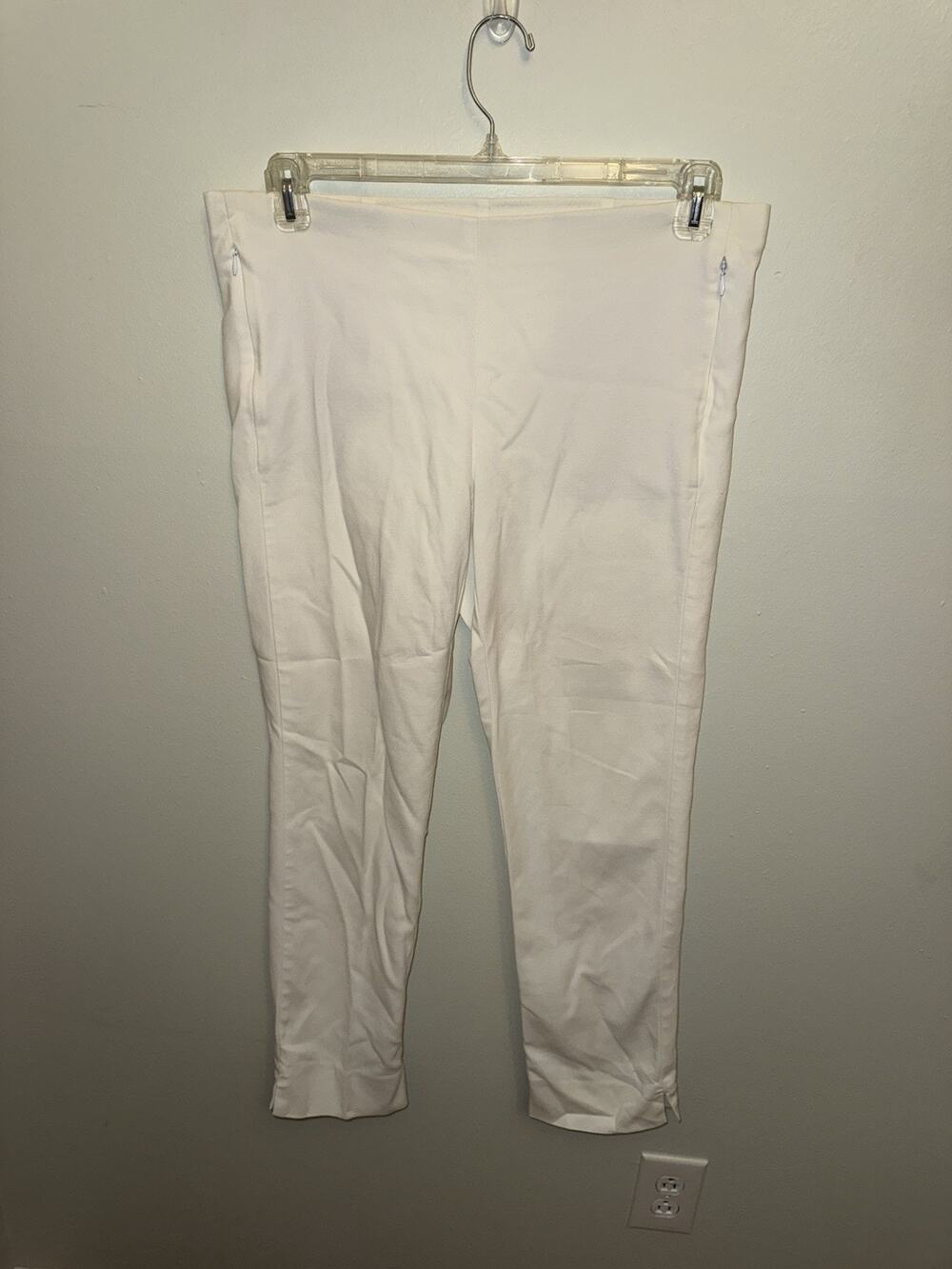 J. Jill Essential Women's White Cotton Stretch Pants - Size 8
